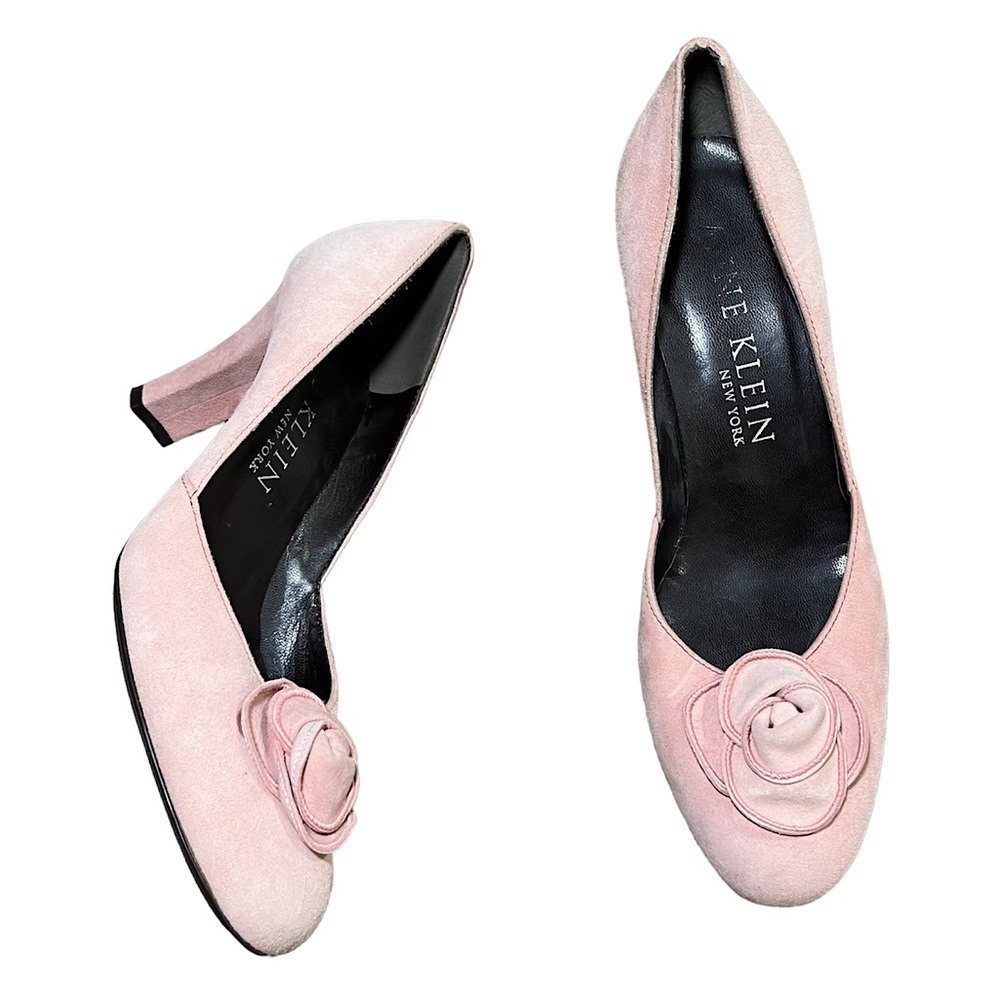 Pink suede high heels #1